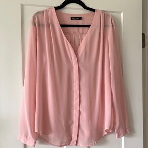 H&M Soft Pink V-Neck Blouse